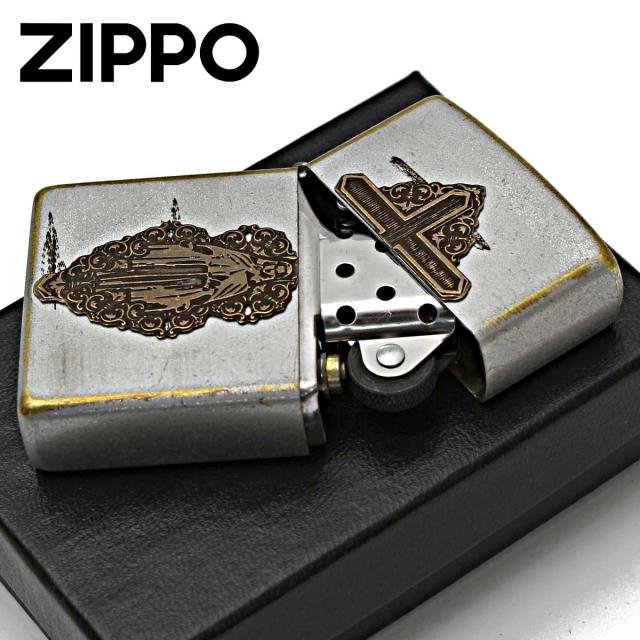 Zippo ジッポライター マリア メタル クロス 十字架 ユーズド