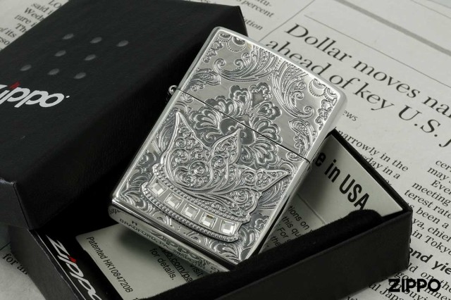 Zippo ジッポライター The Crown Silver Oxidized クラウン シルバー B