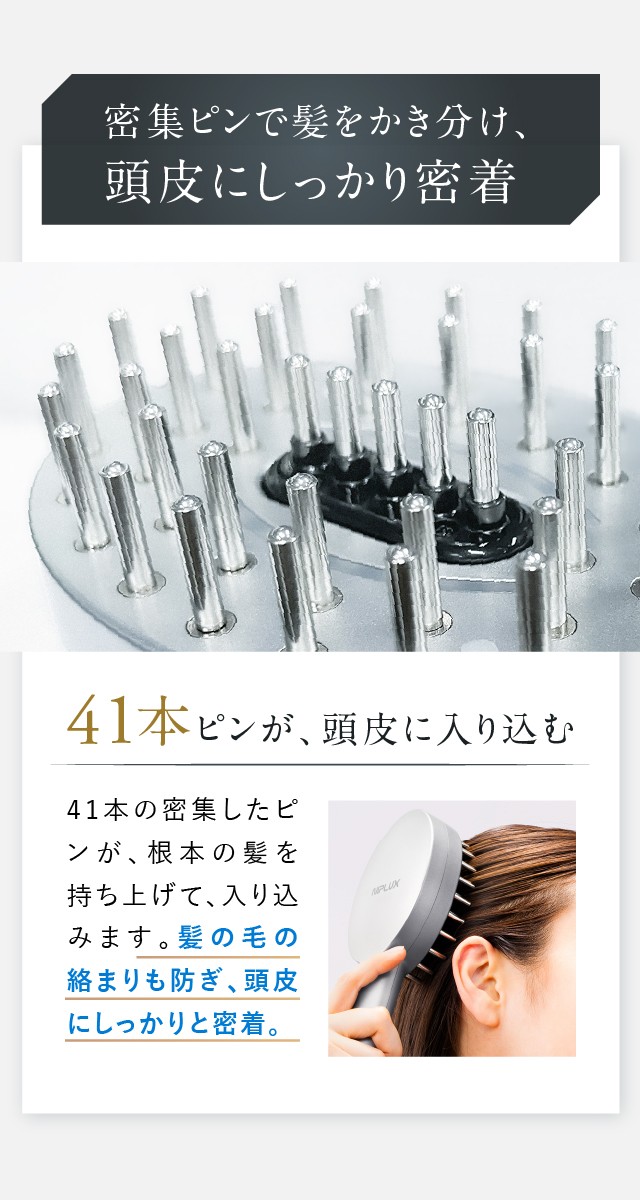 電気ブラシ EMS美顔器 リフトアップ 頭皮ケア ブラシ型 NIPLUX