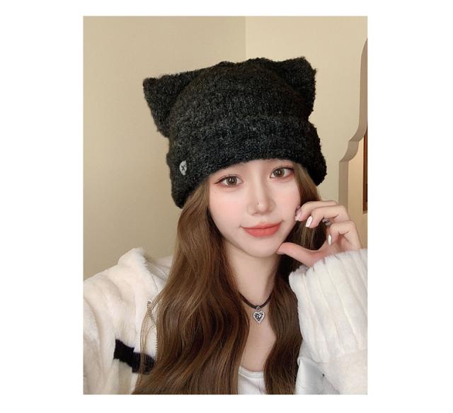 ニット帽 猫耳 耳付き 帽子 ねこ耳 ニット ニット帽子 レディース ニットキャップ