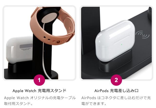 ワイヤレス充電器 スタンド 7in1 3in1 ワイヤレスチャージ スマートウォッチ Qiワイヤレス充電器 Qi充電器