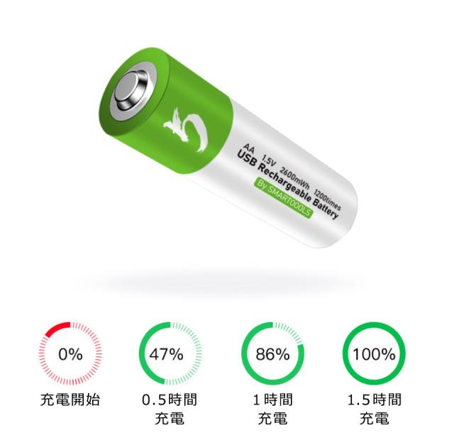 単3充電池 Type-C USB充電 単三電池 充電器不要 単3 Type-C 充電池 USB直挿し リチウム単3バッテリー