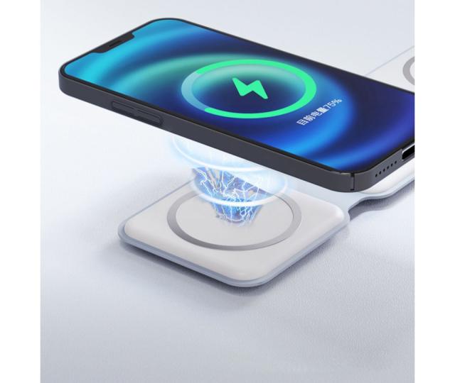 ワイヤレス充電器 3in1 折りたたみ Qi充電器 急速充電 マグネット充電器 magsafe 充電器