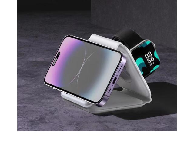 ワイヤレス充電器 3in1 折りたたみ Qi充電器 急速充電 マグネット充電器 magsafe 充電器