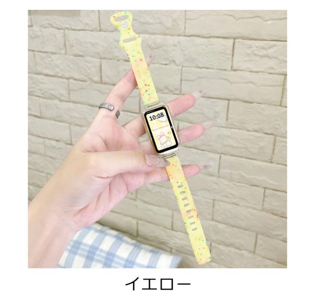 Huawei Band 9/9 NFC ストラップ 透明ケース 交換バンド