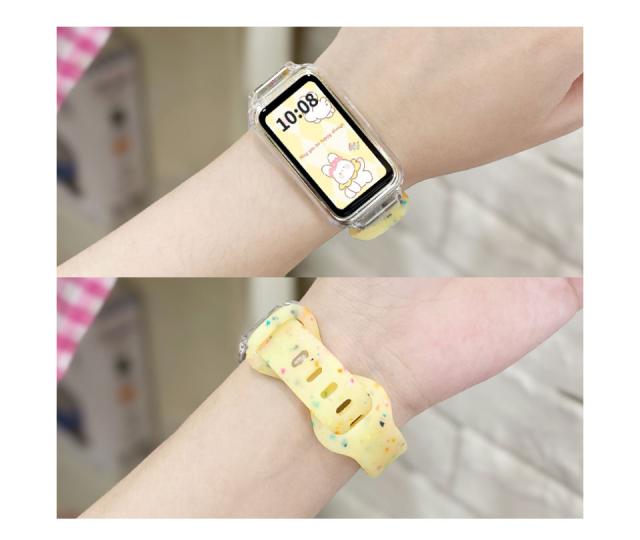 Huawei Band 9/9 NFC ストラップ 透明ケース 交換バンド