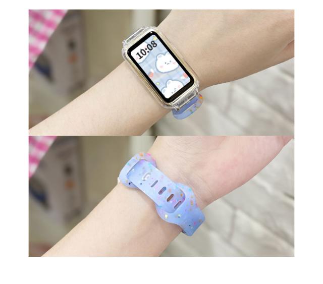 Huawei Band 9/9 NFC ストラップ 透明ケース 交換バンド