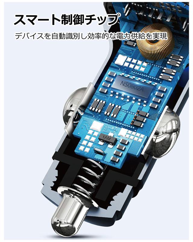 Bluetooth5.0 FMトランスミッター 車載 高音質 音楽再生 QC3.0 PD急速充電 デュアルUSB ハンズフリー通話 LEDライト