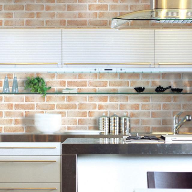 壁紙 レンガ 壁紙 シール はがせる壁紙 リメイクシート のり付き 北欧 クロス 補修 防水