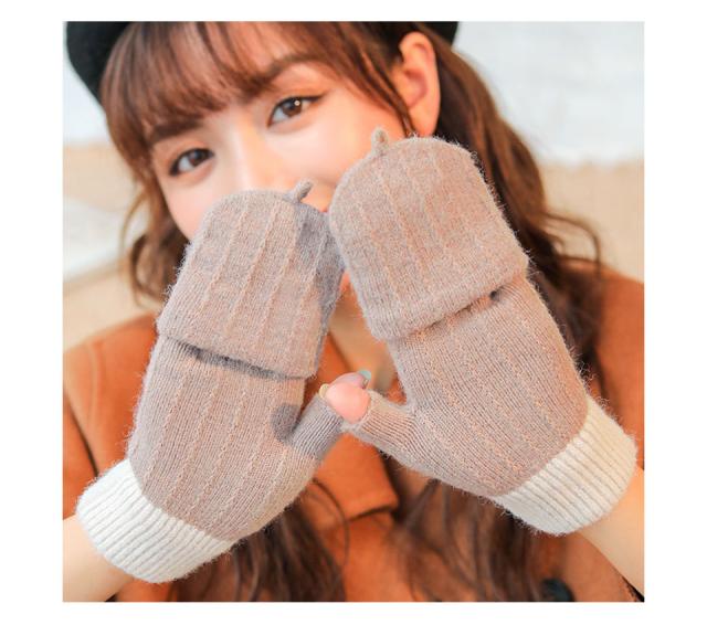 手袋 レディース ミトン 暖かい かわいい 2Way 防寒 スマホ対応