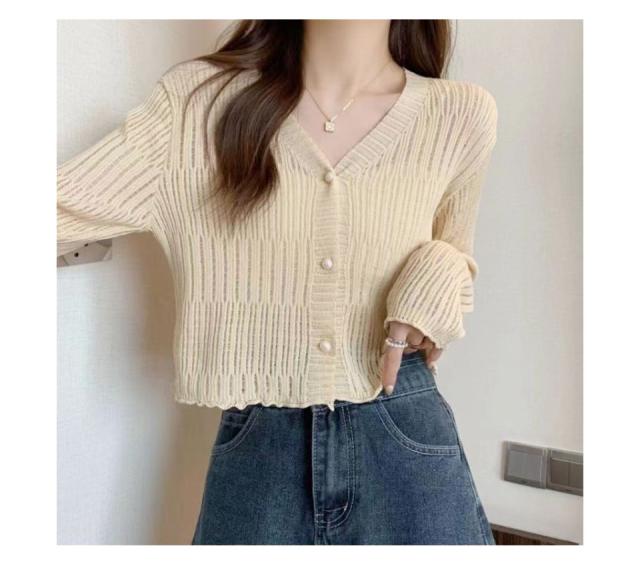 サマー カーディガン 長袖 薄手 サマーニット レディース 春夏カーディガン