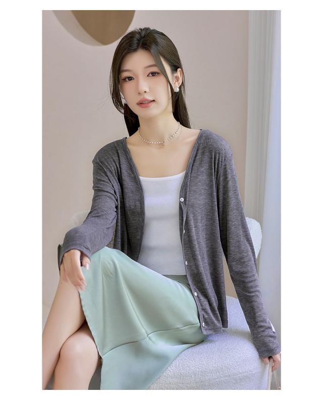 サマー カーディガン 長袖 薄手 サマーニット レディース 春夏カーディガン