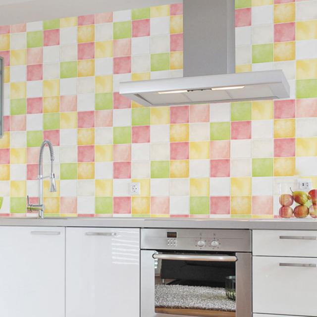 キッチン 壁紙 タイル のり付き タイル柄 壁紙 シール はがせる壁紙 リメイクシート 北欧 クロス 補修 防水