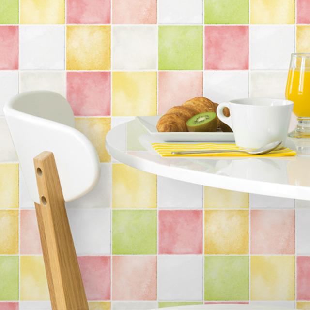 キッチン 壁紙 タイル のり付き タイル柄 壁紙 シール はがせる壁紙 リメイクシート 北欧 クロス 補修 防水