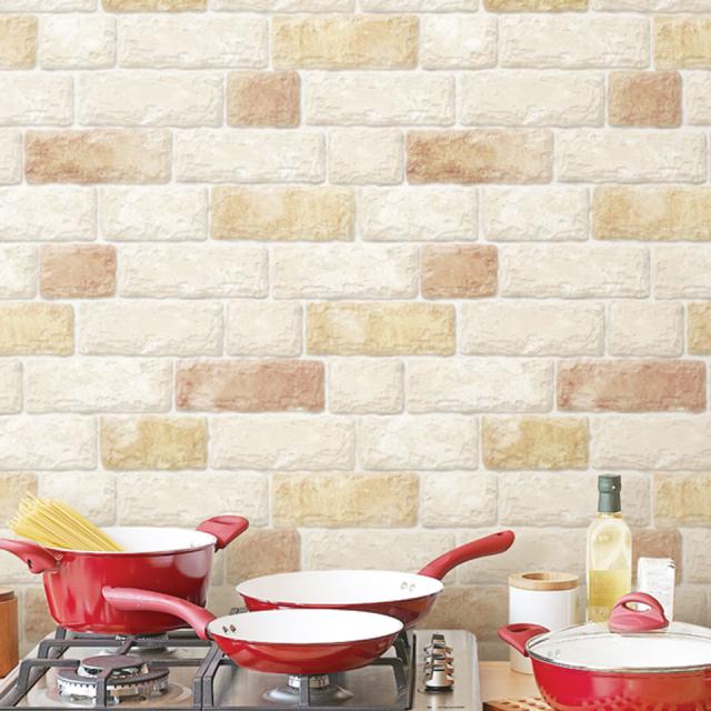 壁紙 レンガ 壁紙 シール はがせる壁紙 リメイクシート のり付き 北欧 クロス 補修 防水