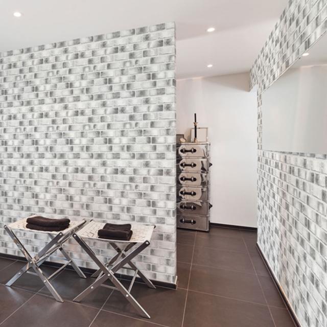 壁紙 レンガ 壁紙 シール はがせる壁紙 リメイクシート のり付き 北欧 クロス 補修 防水