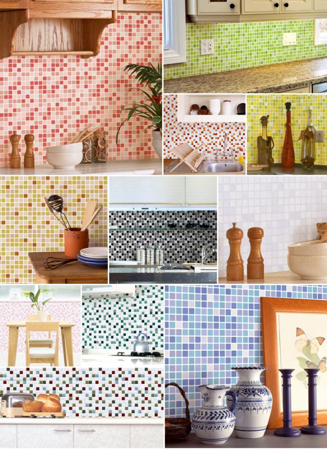 キッチン 壁紙 タイル のり付き タイル柄 壁紙 シール はがせる壁紙 リメイクシート 北欧 クロス 補修 防水