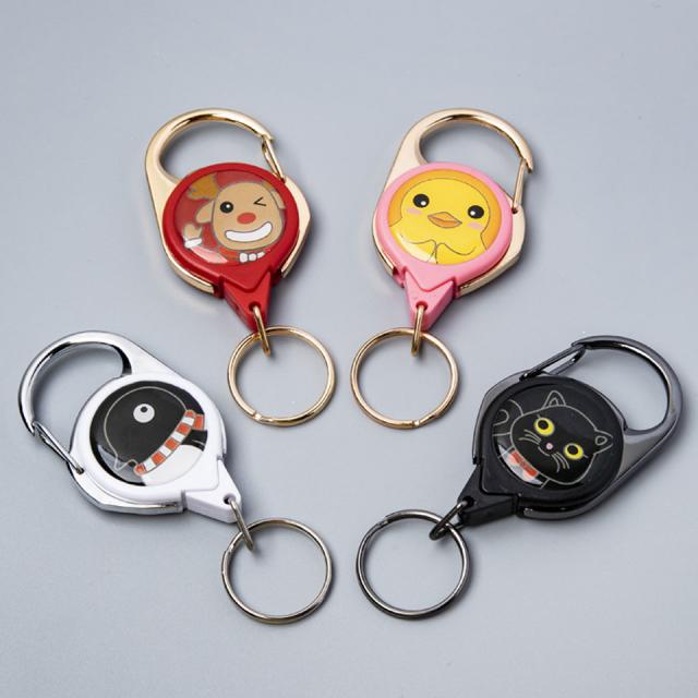 リール キーホルダー かわいい キャラクター ミニ リール キーホルダー リール付き キーホルダー