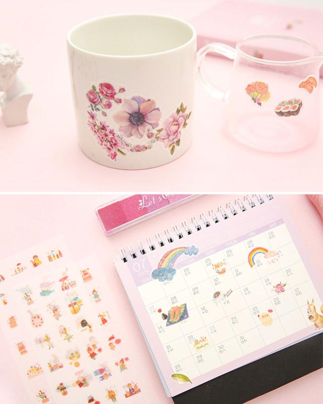 ミニシール かわいい おしゃれ 半透明 6枚セット