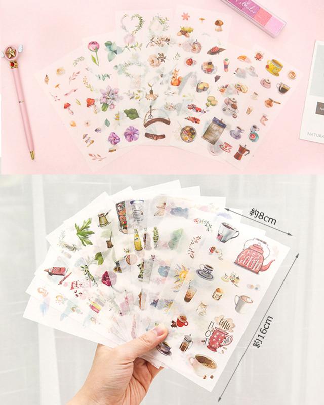 ミニシール かわいい おしゃれ 半透明 6枚セット