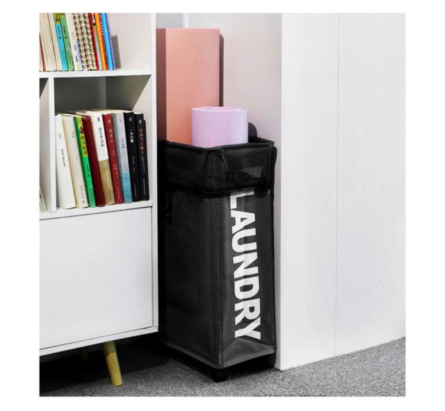 ランドリーバスケット キャスター スリム メッシュふた付き ランドリーボックス ランドリーバッグ ランドリーボックス