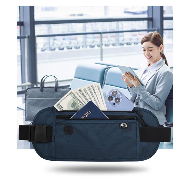 セキュリティポーチ スキミング防止 薄型 女性 ウエストポーチ ボディバッグ