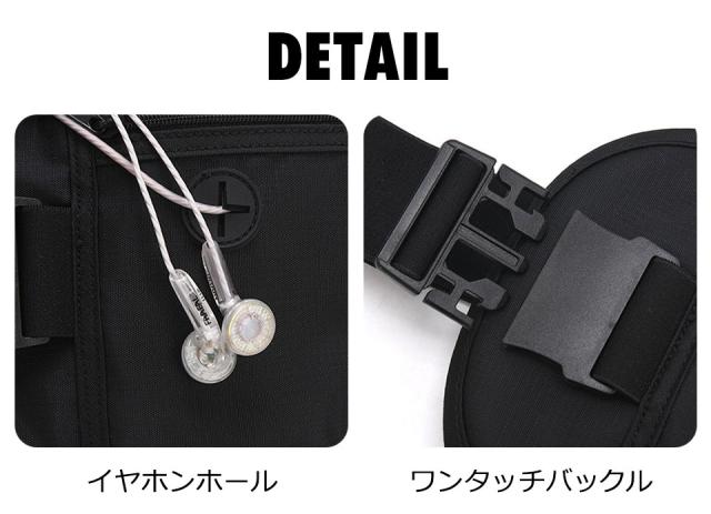 セキュリティポーチ スキミング防止 薄型 女性 ウエストポーチ ボディバッグ