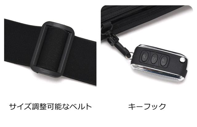 セキュリティポーチ スキミング防止 薄型 女性 ウエストポーチ ボディバッグ