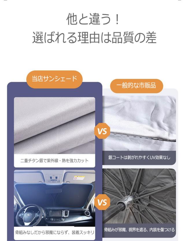 サンシェード 車 フロント リア UVカット