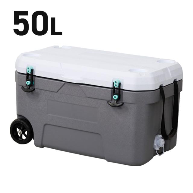 クーラーボックス 46L 大容量 ハンドキャリー付き 排水口 キャンプ アウトドア クーラーバッグ お出かけ 飲み物 保冷(代引不可)【送料無料】 クーラーボックス 46L 大容量 ハンドキャリー付き 排水口 キャンプ