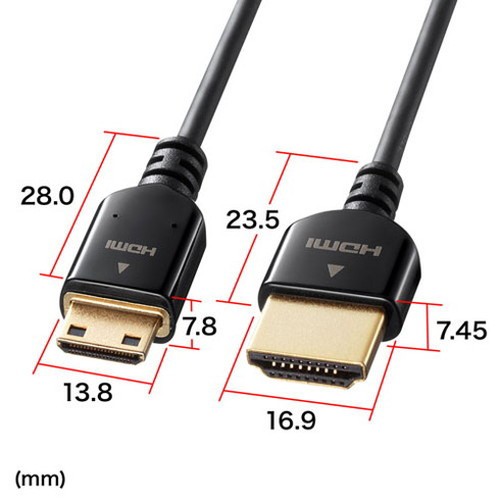 サンワサプライ イーサネット対応ハイスピードHDMIミニケーブル KM