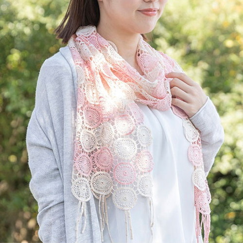 YUMEZAIKU さくら初め 桜染 エンブロイスカーフアリウム 30×167cm+房10cm B1007515(代引不可)【送料無料】