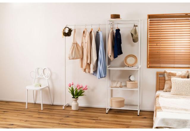 ホワイト ハンガーラック スチール レイアウト 自由 白 MIP-66D1212