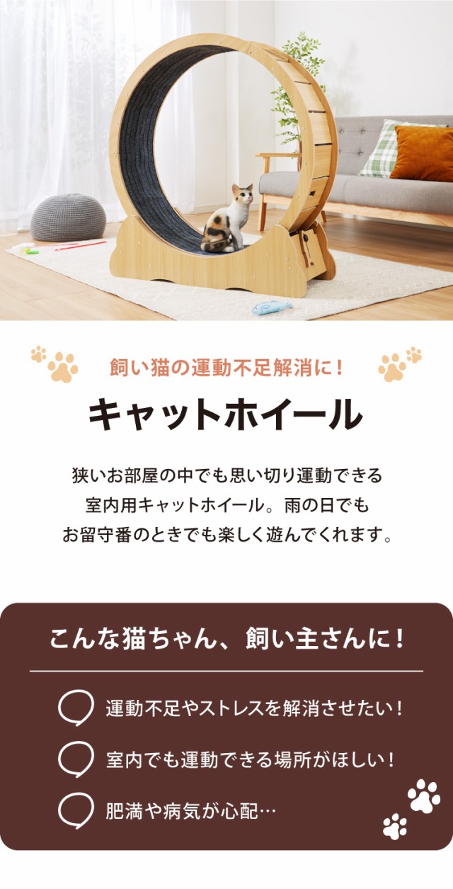 キャットホイール 猫 直径100cm 耐荷重7.5kg シンプル 北欧