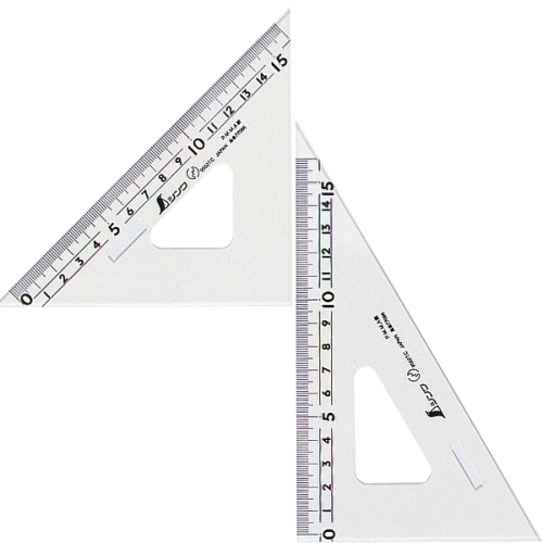 シンワ・三角定規‐アクリル・18CM‐77066・大工道具・測定具・その他測定・製図2・DIYツールの画像