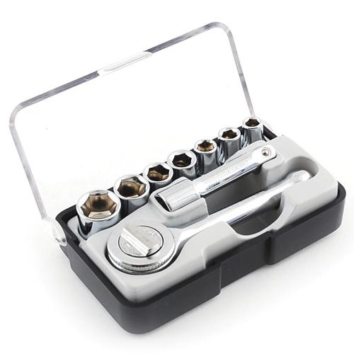 Ｅ−Ｖａｌｕｅ・１／４ソケットレンチセット・ETS-209・作業工具・ソケット・ソケットレンチセット・DIYツールの画像