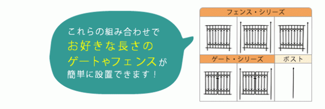 パークアベニューフェンス基本セット フェンス ゲート 扉 アイアン