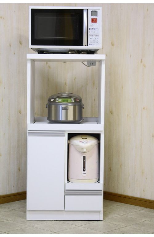 レンジ台 幅48 完成品 国産 大川家具 食器棚 スライドカウンター