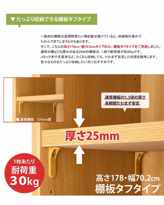 エースラック 日本製 オープンラック 幅70cm 高さ180cm カラーラック