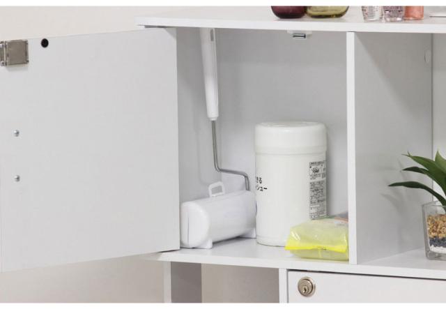 鍵付き ディスプレイラック 4段 A4ファイル収納 オープンラック