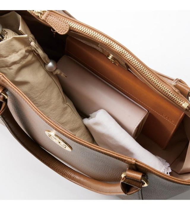 トートバッグ&口金付き長財布(ベージュ) ハナエモリ ブランドバッグ HMT040/045-90(代引不可)【送料無料】