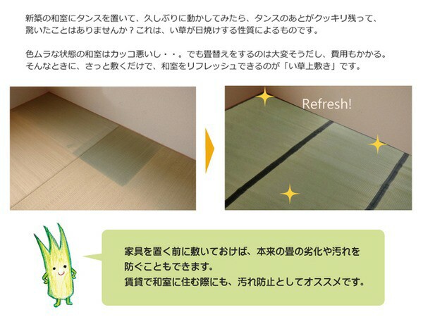 いものほど 純国産 江戸間6畳(約261×352cm) 熊本県八代産イ草使用の通販はau PAY マーケット - リコメン堂|商品ロットナンバー:265197110 い草 上敷き カーペット 麻綿織 『清正』 クラス