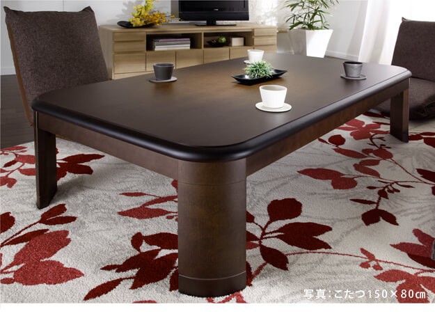 こたつ テーブル 国産 楢ラウンド折れ脚こたつ〔リラ〕 210×100cm+国産
