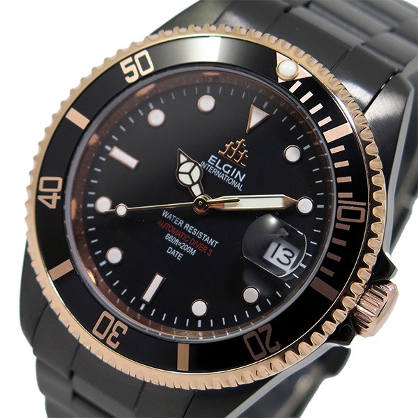 エルジン ELGIN 自動巻き メンズ 腕時計 FK1405B-B ブラック｜au PAY マーケット