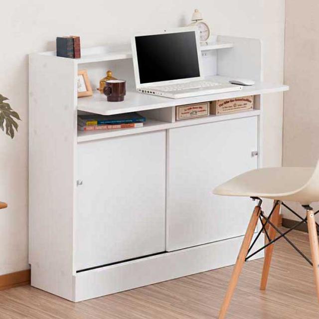 カウンターデスク　ホワイト キッチンシリーズ Face カウンター下 デスク 幅90 ホワイト 白