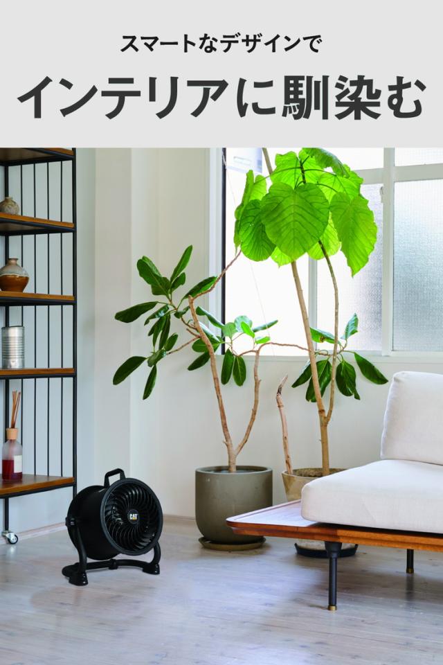 CAT サーキュレーター 羽根22cm ブラック 風量4段階 360度回転 工業