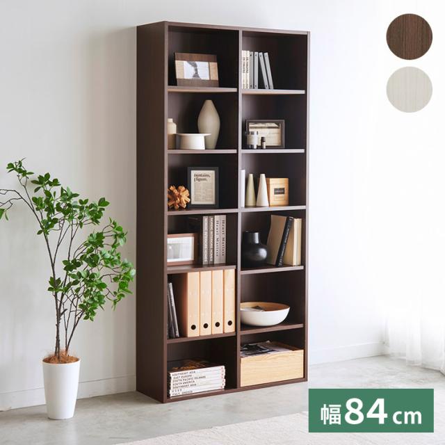 ホワイト本棚 / bookshelf フリーラック 幅84cm 高さ180cm ホワイト 白木目 本棚 シェルフ