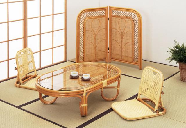 ラタン2枚折衝立 籐家具 衝立 ついたて スクリーン パーテーション