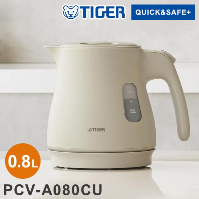蒸気レス電気ケトル 1.2L グレイッシュホワイト タイガー魔法瓶 タイガー TIGER PTV-A120WG スピード沸とう QUICK&SAFE+ 温度調節機能つき【送料無料】