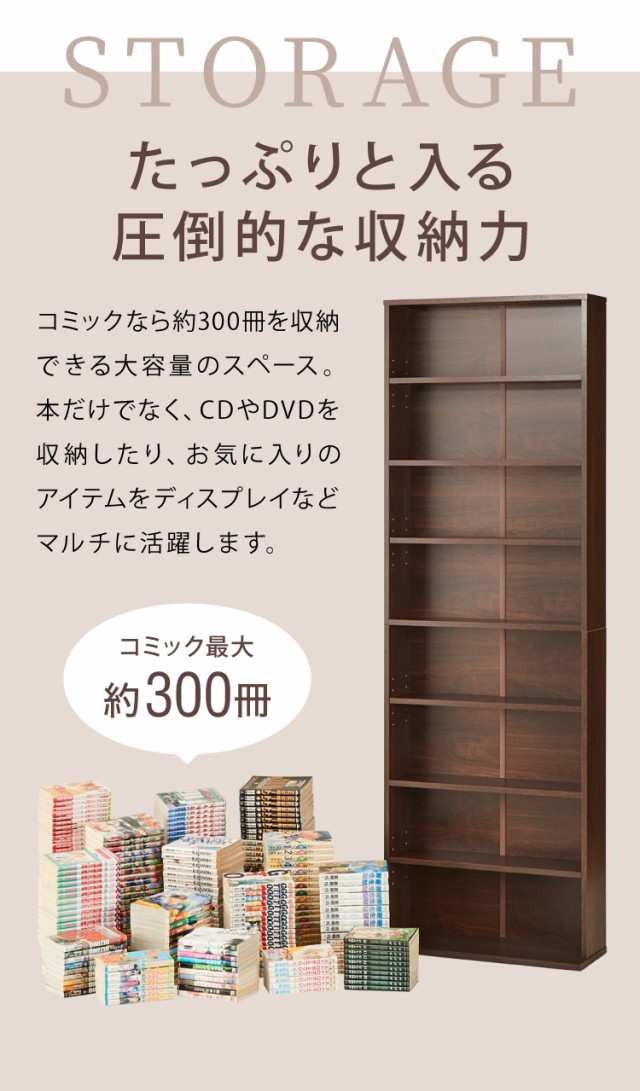 コミックラック ハイタイプ 幅60 高さ180 本棚 オープンラック